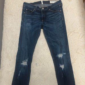 Designer ripped jeans